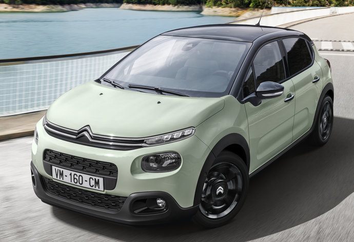 citroen-c3-green-front-side-above